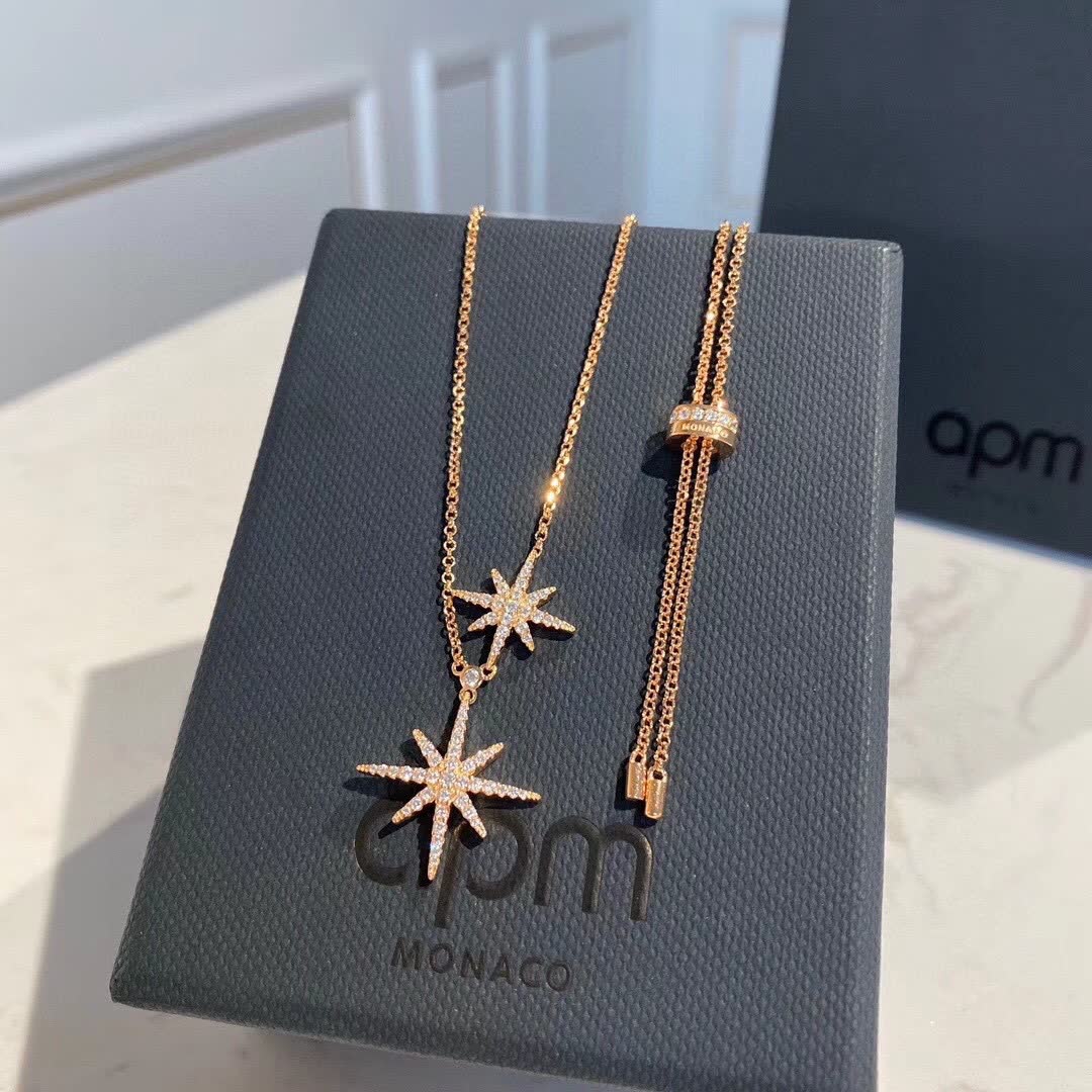 APM Monaco Rose Gold Star Pendant Necklace